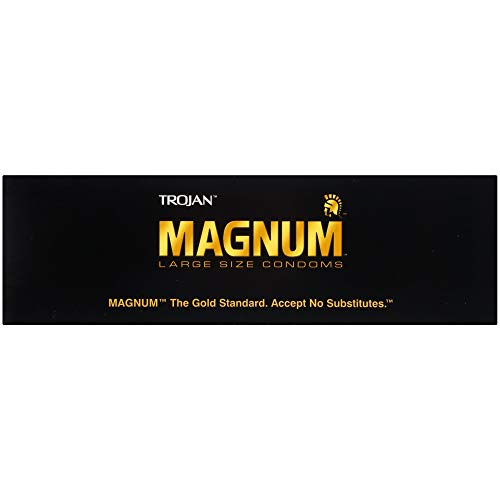 TROJAN Magnum Large Size Lubricated Condoms, Magnum Condoms, 12 Count