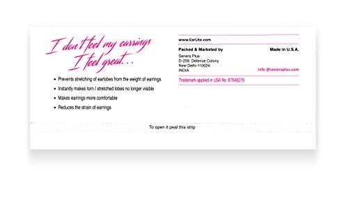 EarLite 180 (60 Ea X 3 packs) Invisible Earring Ear Support Waterproof Patches in ZipLock Pouch - Made in USA