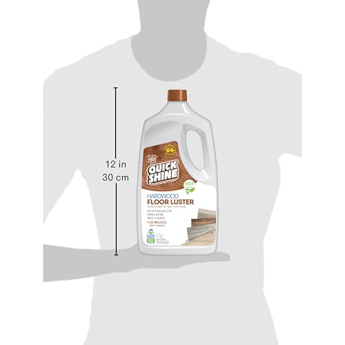 Quick Shine Hardwood Floor Luster-Polish 64oz | Plant-Derived w/Carnauba | Safer Choice, No PFAS, pH Neutral | Ready to Use Formula w/Anti-Slip Technology | Simply Squirt & Spread | Made in USA