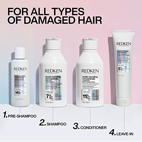 Redken Acidic Bonding Concentrate Conditioner For Damaged Hair Repair - Strengthens and Repairs Weak and Brittle Hair, Sulfate-Free, With Citric Acid