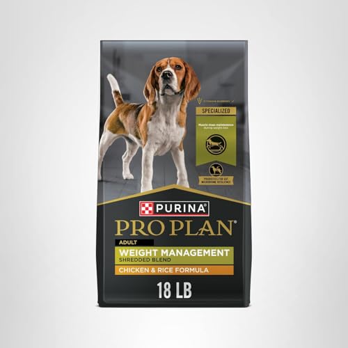 Purina Pro Plan Weight Management Dog Food Dry, Shredded Blend Chicken and Rice Formula - 34 lb. Bag