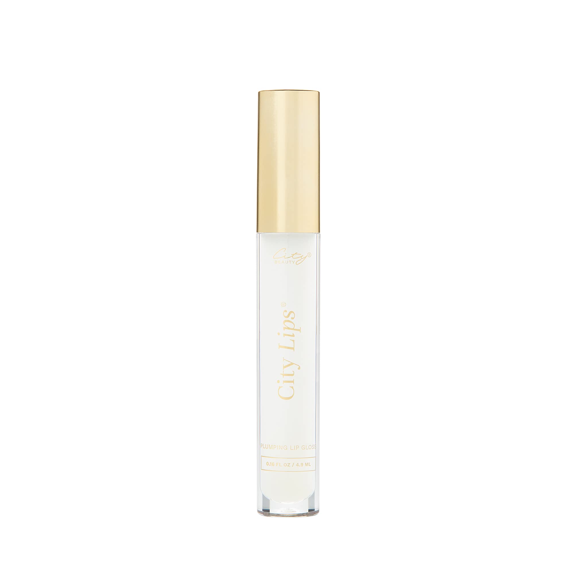 City Beauty City Lips Clear - Plumping Lip Gloss - Hydrate & Volumize - High Shine Lip Plumper - Hyaluronic Acid & Peptides Visibly Smooth Lip Wrinkles - Cruelty-Free (Clear, Pack of 1)