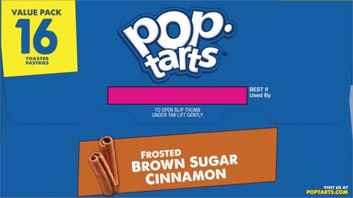 Kellogg's Pop-Tarts Value Pack, Brown Sugar Cinnamon Toaster Pastries, 1.76 oz, 16 ct