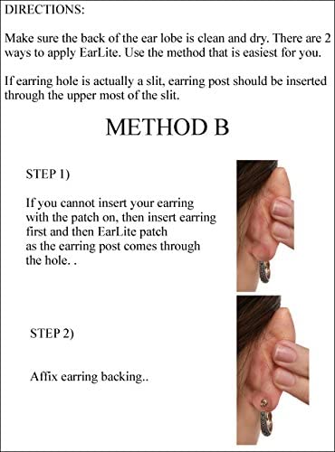EarLite 180 (60 Ea X 3 packs) Invisible Earring Ear Support Waterproof Patches in ZipLock Pouch - Made in USA