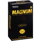 TROJAN Magnum Large Size Lubricated Condoms, Magnum Condoms, 12 Count