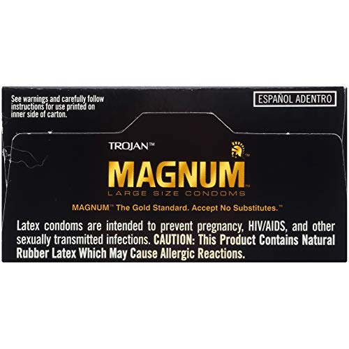 TROJAN Magnum Large Size Lubricated Condoms, Magnum Condoms, 12 Count