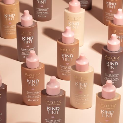Pacifica Tinted Moisturizer – Kind Tint Serum, Lightweight Hydrating Foundation with Vegan Collagen & Hyaluronic Acid for Dewy Glow, Buildable Coverage, Vegan, 1 fl oz (Shade 17)