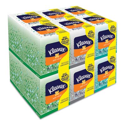 Kleenex Professional Anti-Viral Facial Tissue, Bulk (21286), 3-Ply, White, Upright Cube Boxed Format, Designed for Business (55 Tissues/Box, 3 Boxes)