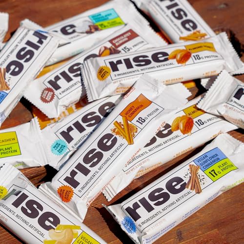 Rise Breakfast Whey Protein Bars Almond Honey, 18g Protein, 2.01 oz (12 Pack)