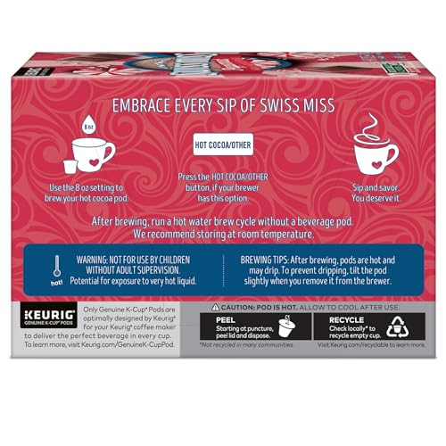 Swiss Miss Peppermint Hot Cocoa, Keurig Single-Serve K-Cup Pods, 10 Count