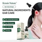 Kreain Nature Ear Care Drops for Ringing Ears, Gentle Formula Ear Drop with Botanical Extracts for Tinnitus Relief, Buzzing Ears, Swimmer's Ear & Earwax Removal - 1 oz - Adults & Kids Earache Remedy