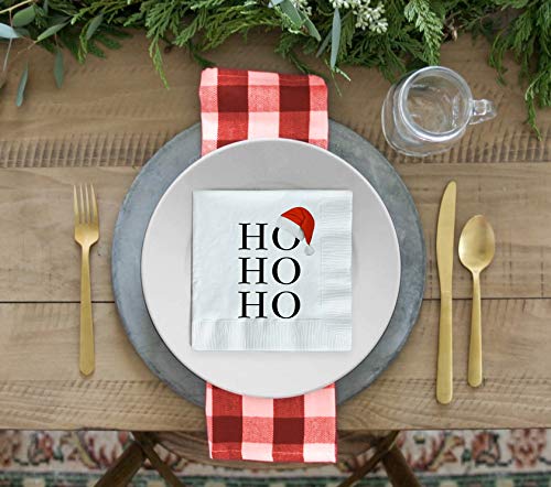 OLYPHAN Santa Napkins Funny Christmas Napkins Paper Cute Fun Holiday Party Napkin 40 Pack, Disposable 6.5 Inches Dinner Parties, Cocktail, Luncheon, Lunch Buffet, Appetizer, Dessert