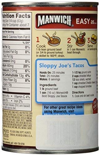 MANWICH (BOLD) Sloppy Joe Sauce 16oz 3pack