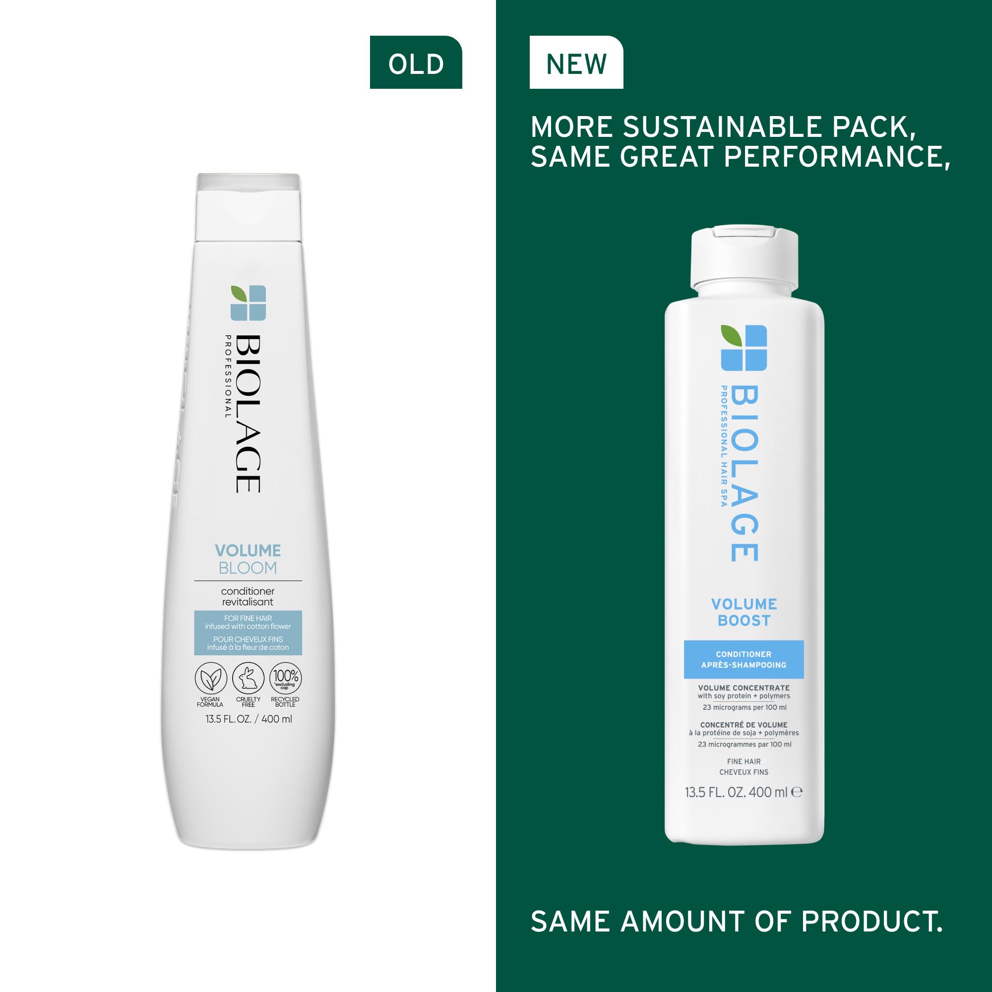 Biolage Volume Boost Conditioner - Weightless Moisture, Shine & Volume, Detangles Fine Hair, Soy Protein & Polymers, Vegan & Paraben-Free, 13.5 Fl Oz