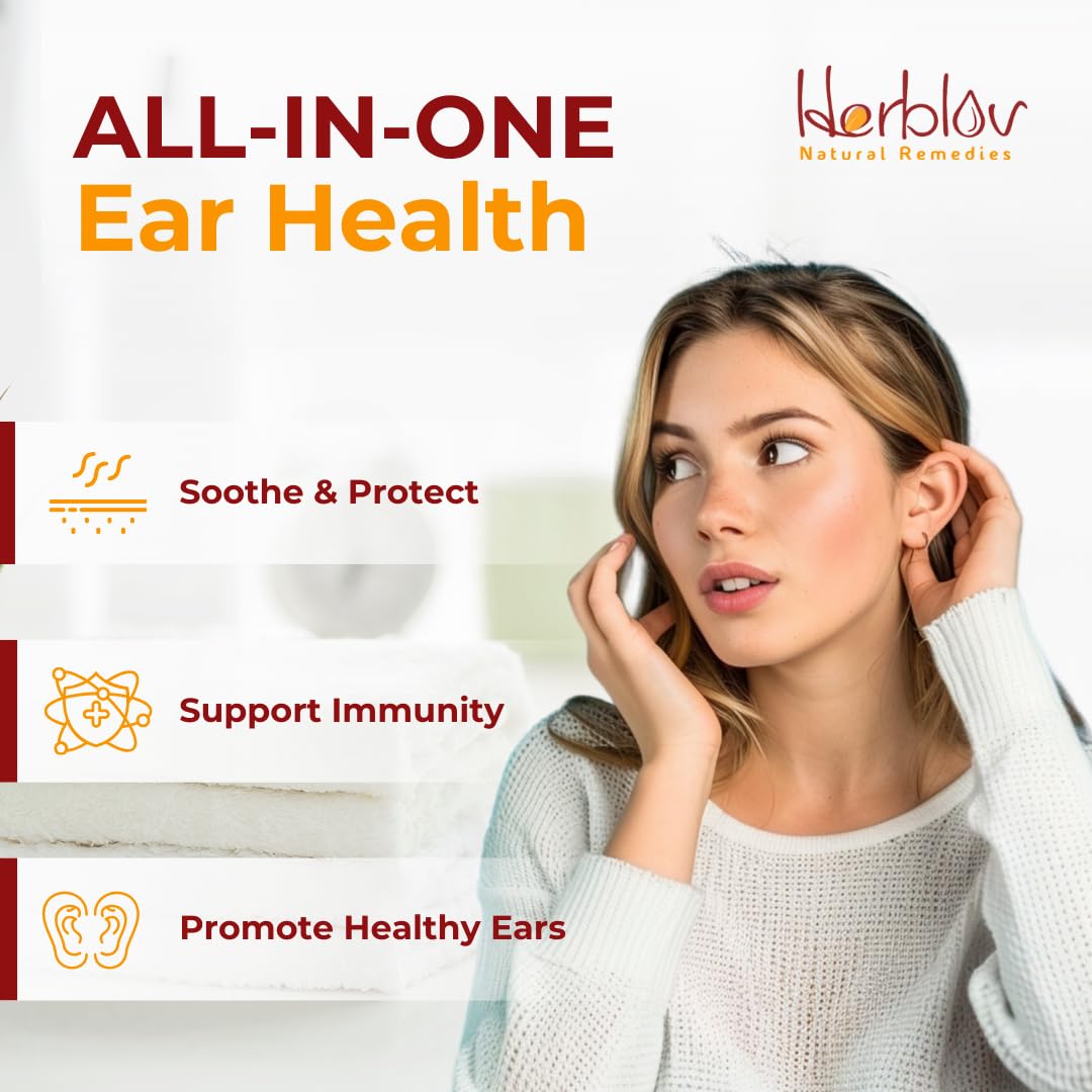 Organic Ear Oil for Ear Infections - Natural Eardrops for Infection Prevention, Swimmer's Ear & Wax Removal - Kids, Adults, Baby, Dog Earache Remedy - with Mullein, Garlic, Calendula, Made in USA