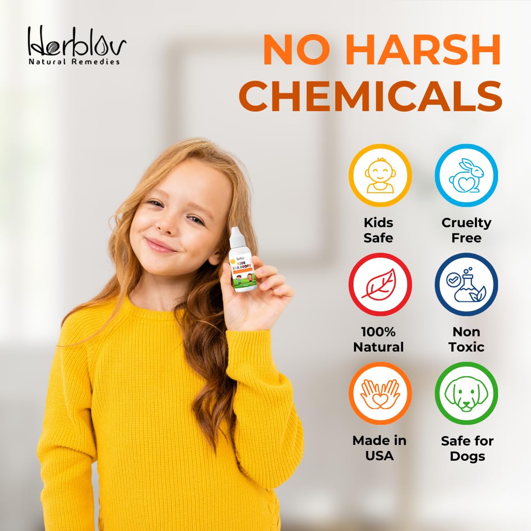 Natural Ear Drops for Kids – Organic Ear Oil Drops for Comfortable Ears, Relief from Ear Aches, Itchy Ears, and More – Safe for Children, Made in the USA