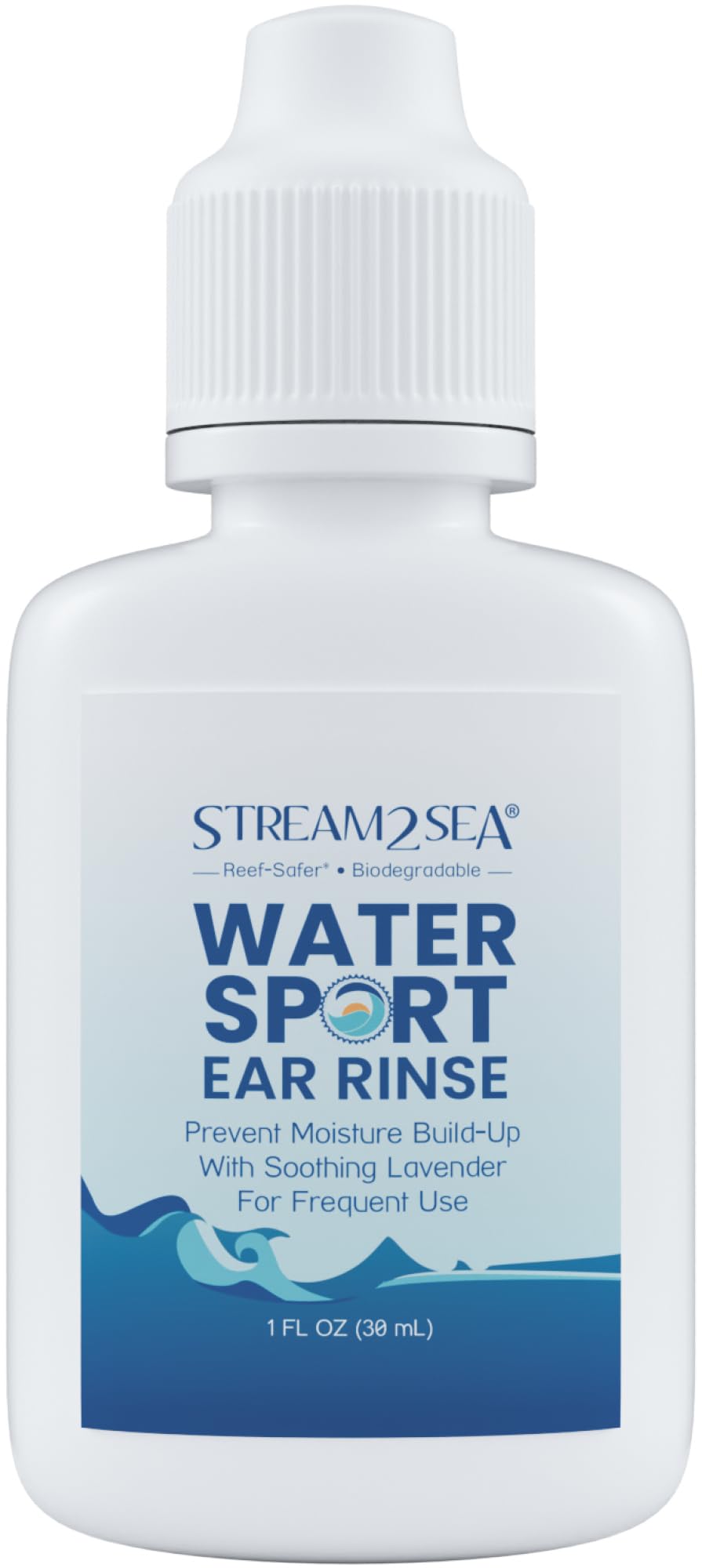 Stream2Sea Water Sport Ear Rinse for Swimmers, Divers and Surfers - Biodegradable Natural Ear Drops for Swimmers - Ear Drops with Oregano and Lavender Oils - to Keep Ears Healthy,1 Fl oz
