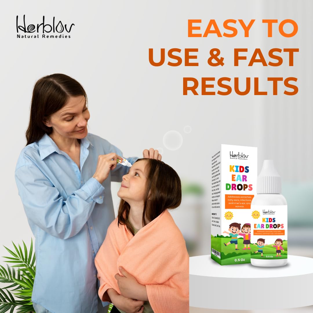 Natural Ear Drops for Kids – Organic Ear Oil Drops for Comfortable Ears, Relief from Ear Aches, Itchy Ears, and More – Safe for Children, Made in the USA