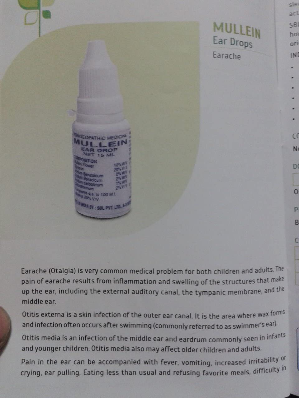 SBL Mullein Ear Drops Ear Infections Earache