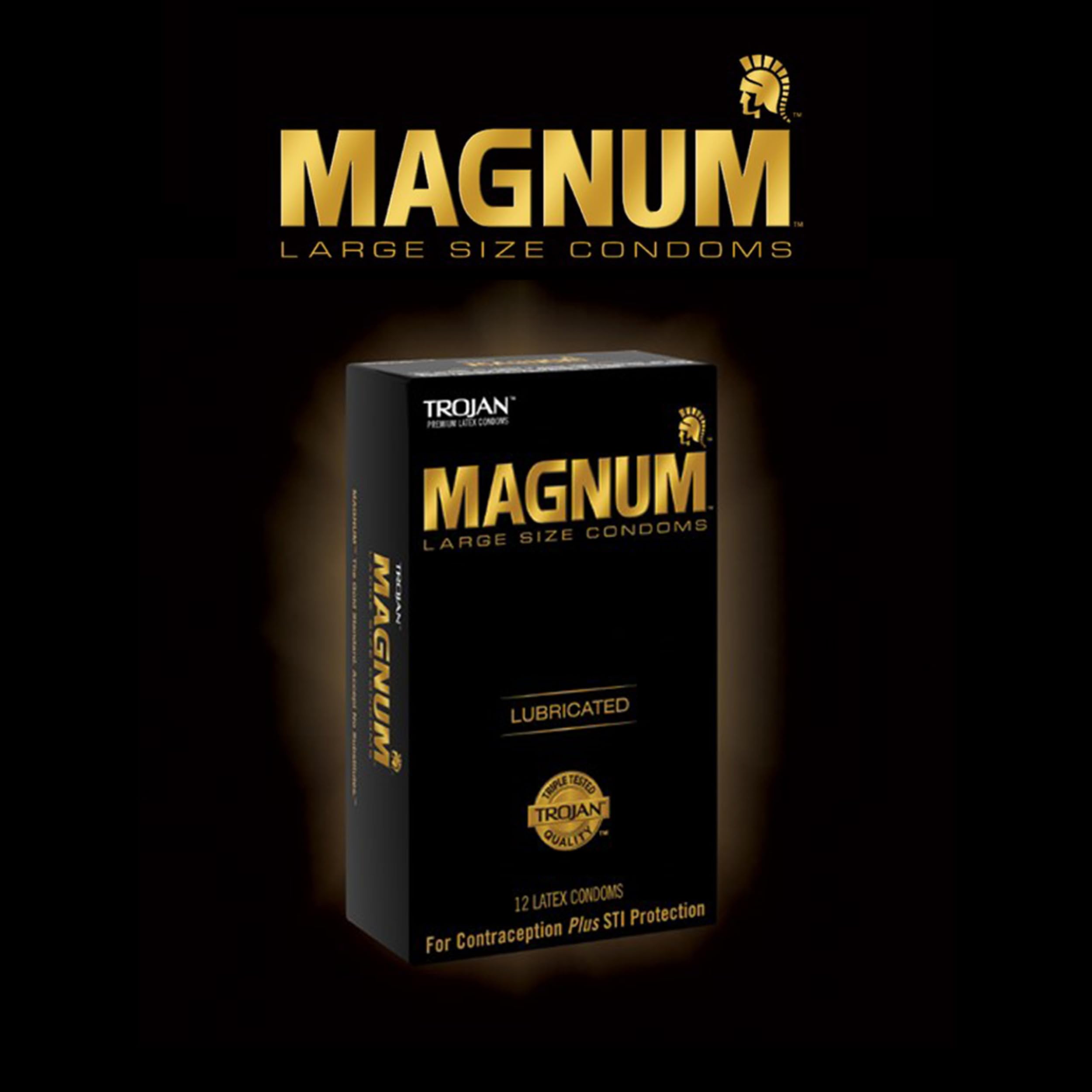 TROJAN Magnum Large Size Lubricated Condoms, Magnum Condoms, 12 Count