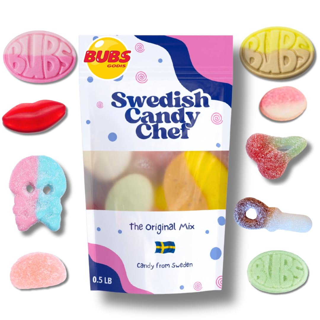 Swedish Candy Chef Mix - Bubs Swedish Candy - Variety Pack - Hand Packed in Sweden - .5LB