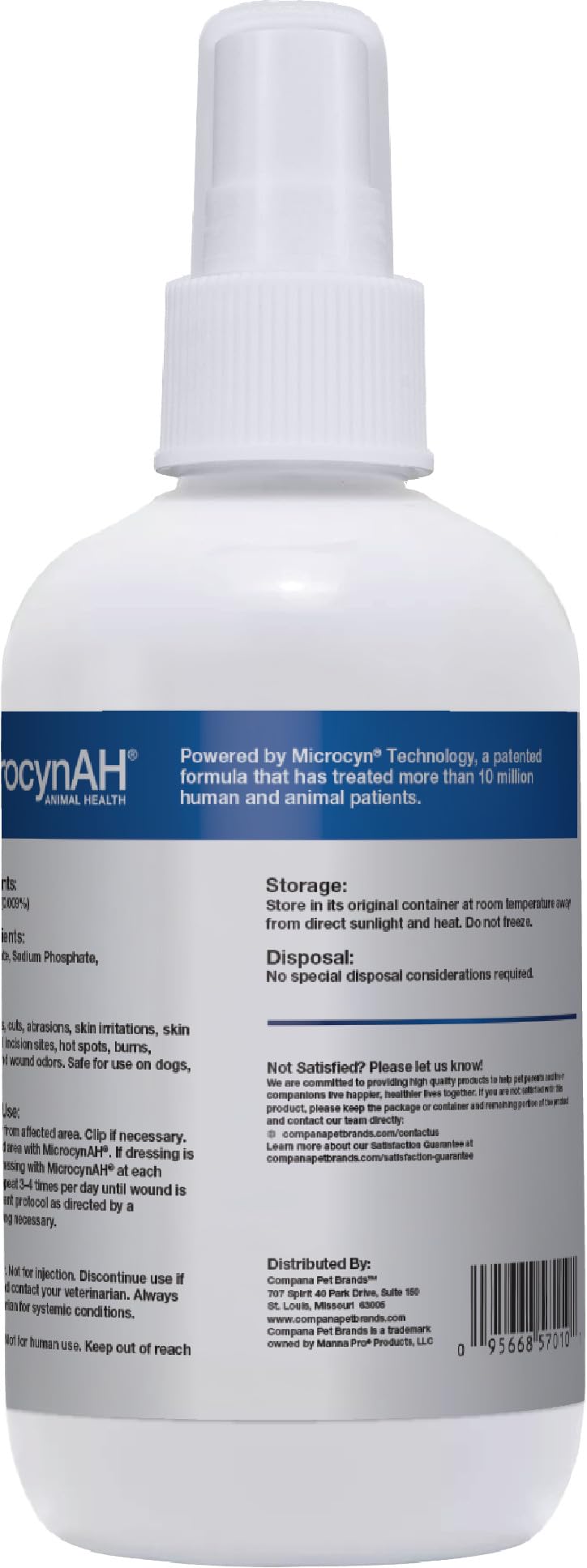 Manna Pro Microcyn AH Wound & Skin Care Spray for Pets 89ml, 3 Ounces, WHITE