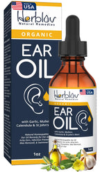 Organic Ear Oil for Ear Infections - Natural Eardrops for Infection Prevention, Swimmer's Ear & Wax Removal - Kids, Adults, Baby, Dog Earache Remedy - with Mullein, Garlic, Calendula, Made in USA