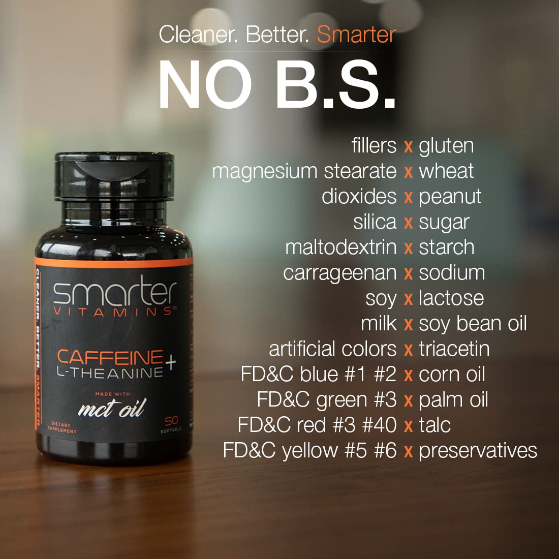 SmarterVitamins (3-Pack 200mg Caffeine Pills with 100mg L-Theanine + Coconut MCT Oil, Energy and Focus, Extended Release Capsule, 150 Liquid Softgels