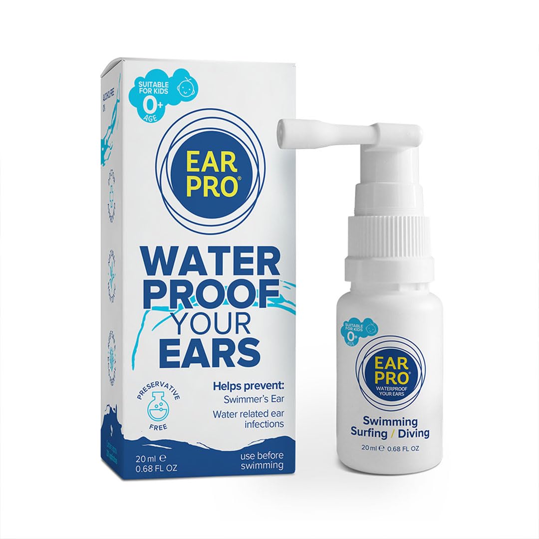 EarPro Natural Swimmer Ear Spray for Kids & Adults (20ml) – Block Water Before Swimming, Surfing or Diving - Replace Ear Plugs – Safe & Easy Protection against Trapped Water – 1 Pack, Up to 200 Sprays
