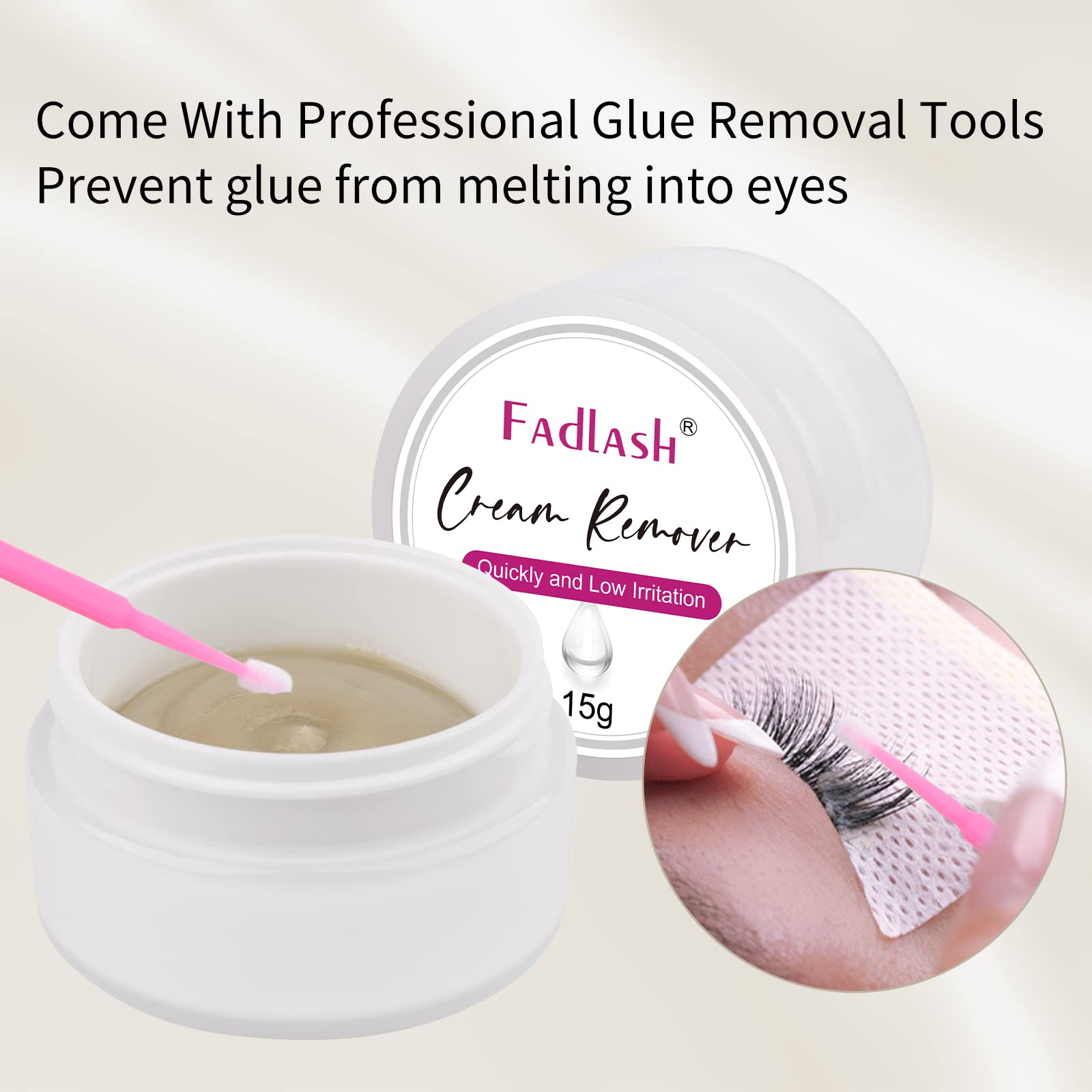 Lash Extension Remover 15g Cream Eyelash Extension Remover Quickly and Low Irritation Lash Remover for Lash Extensions Sensitive Skin Eyelash Glue Remover for Salon Lash Glue Remover (Tasteless)