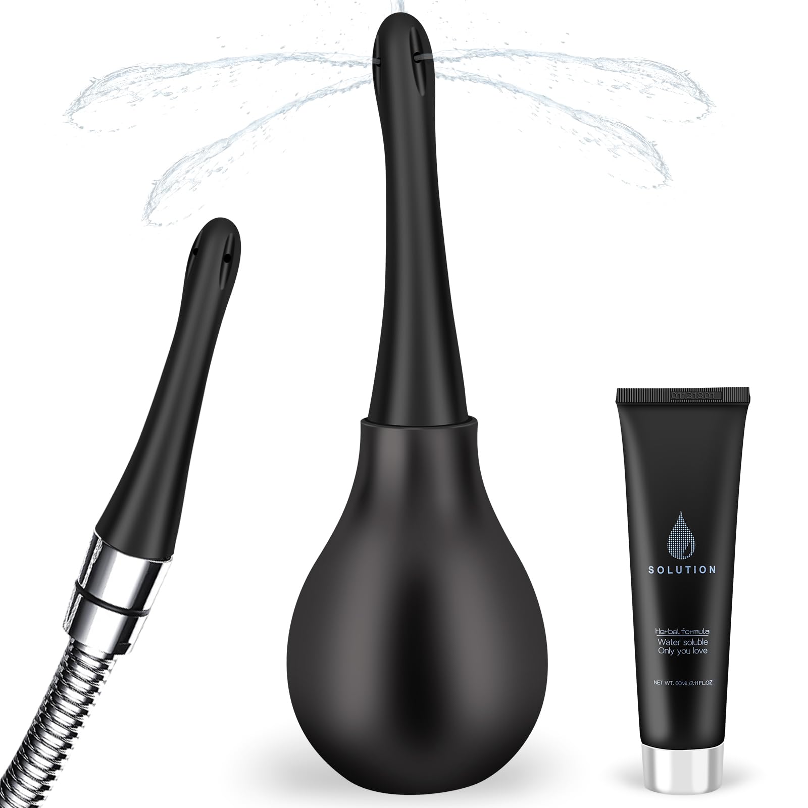 SewXew Enema Bulb Anti Backflow Anal Douche Kit with Lube for Men&Women