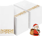 BESTVIP 200 Pack Disposable Paper Napkins,3-Ply Dinner Napkins with Gold Trim for Guests,Bathroom Paper Hand Towels Soft and Absorbent,Perfect for Christmas,Kitchen,Dinner,Party,Wedding or Event