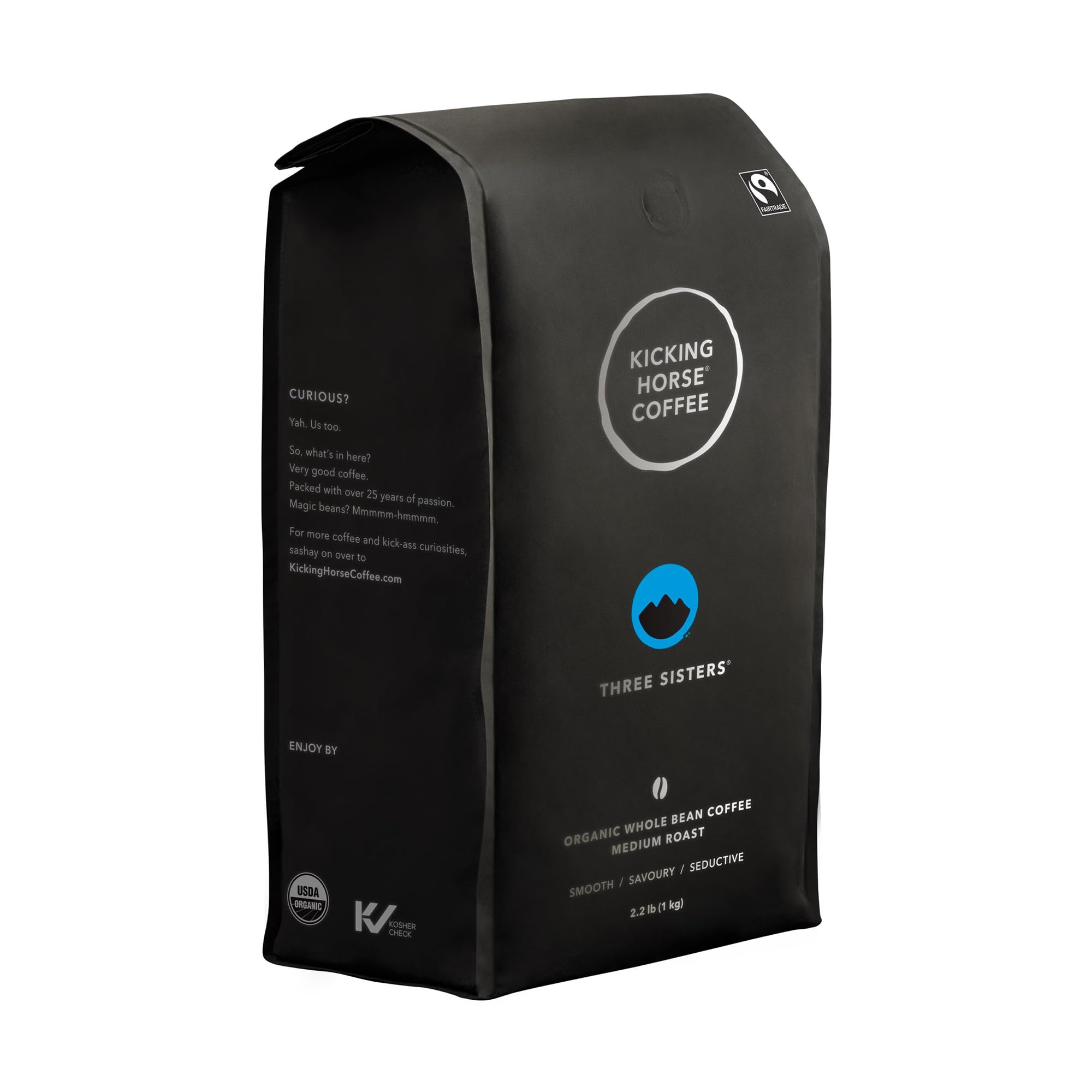 Kicking Horse Coffee, Three Sisters, Medium Roast, Whole Bean, 2.2 Pound - Certified Organic, Fairtrade, Kosher Coffee
