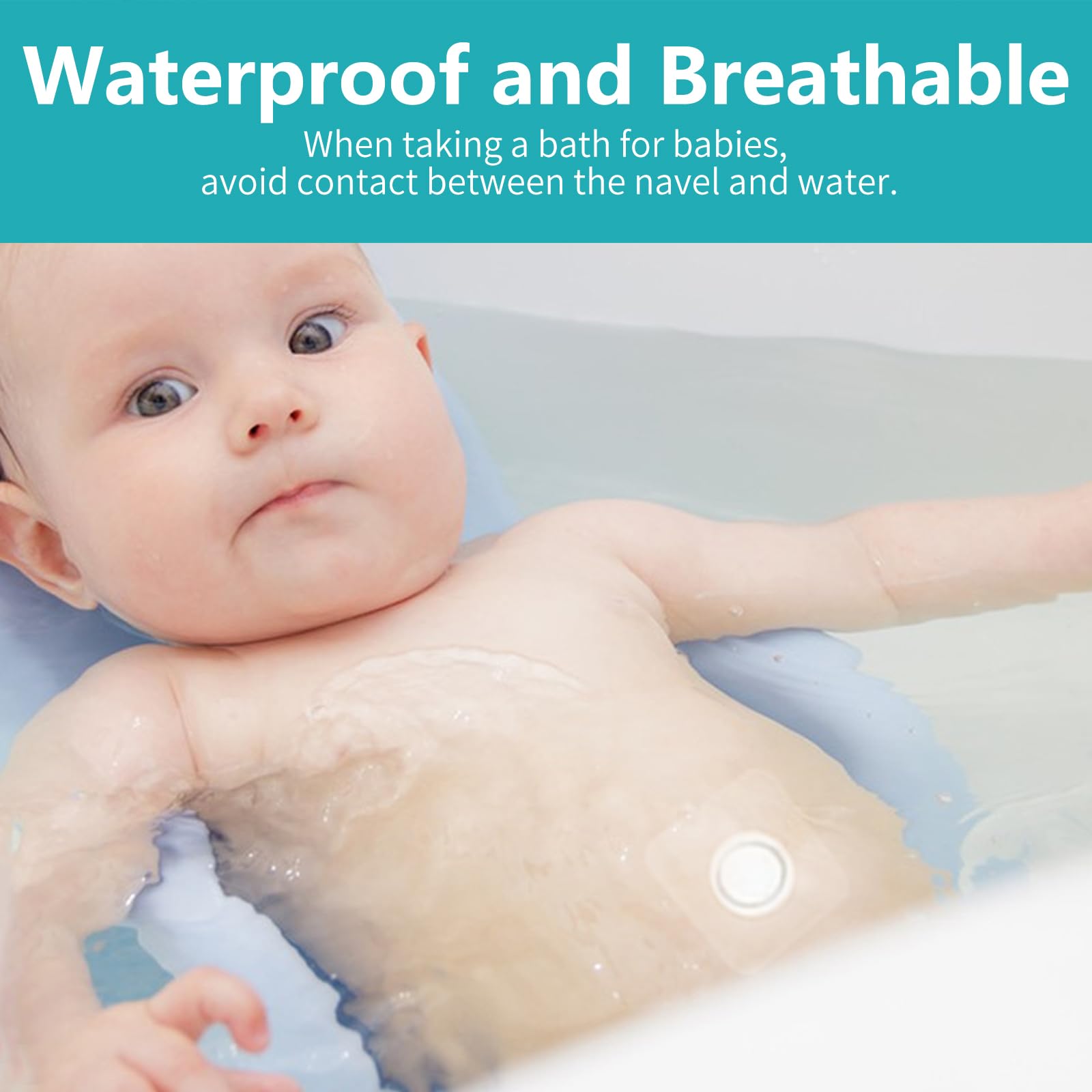 Baby Belly Navel Patches(15 Pieces), Hernia Patch,Belly Button Shaper with Waterproof Cotton Pads,Umbilical Hernia Belt Baby,Baby Belly Button wrap 8×8cm