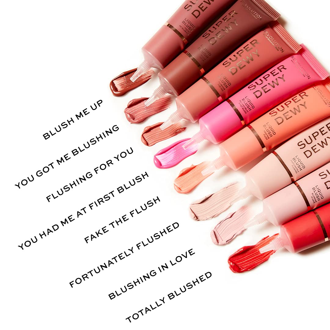 Revolution, Superdewy Liquid Blush, Richly Pigmented & Buildable, Blendable Formula, You Had Me At First Blush, 0.5 fl oz