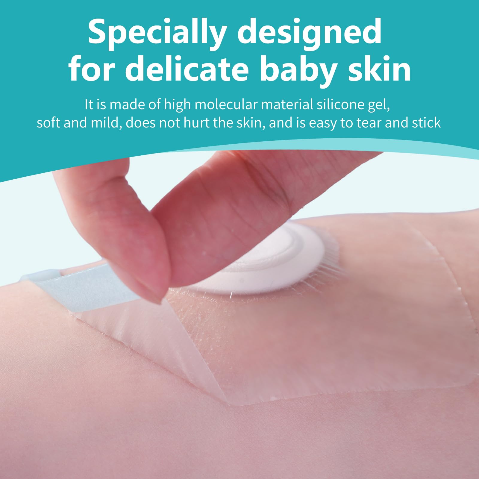 Baby Belly Navel Patches(15 Pieces), Hernia Patch,Belly Button Shaper with Waterproof Cotton Pads,Umbilical Hernia Belt Baby,Baby Belly Button wrap 8×8cm