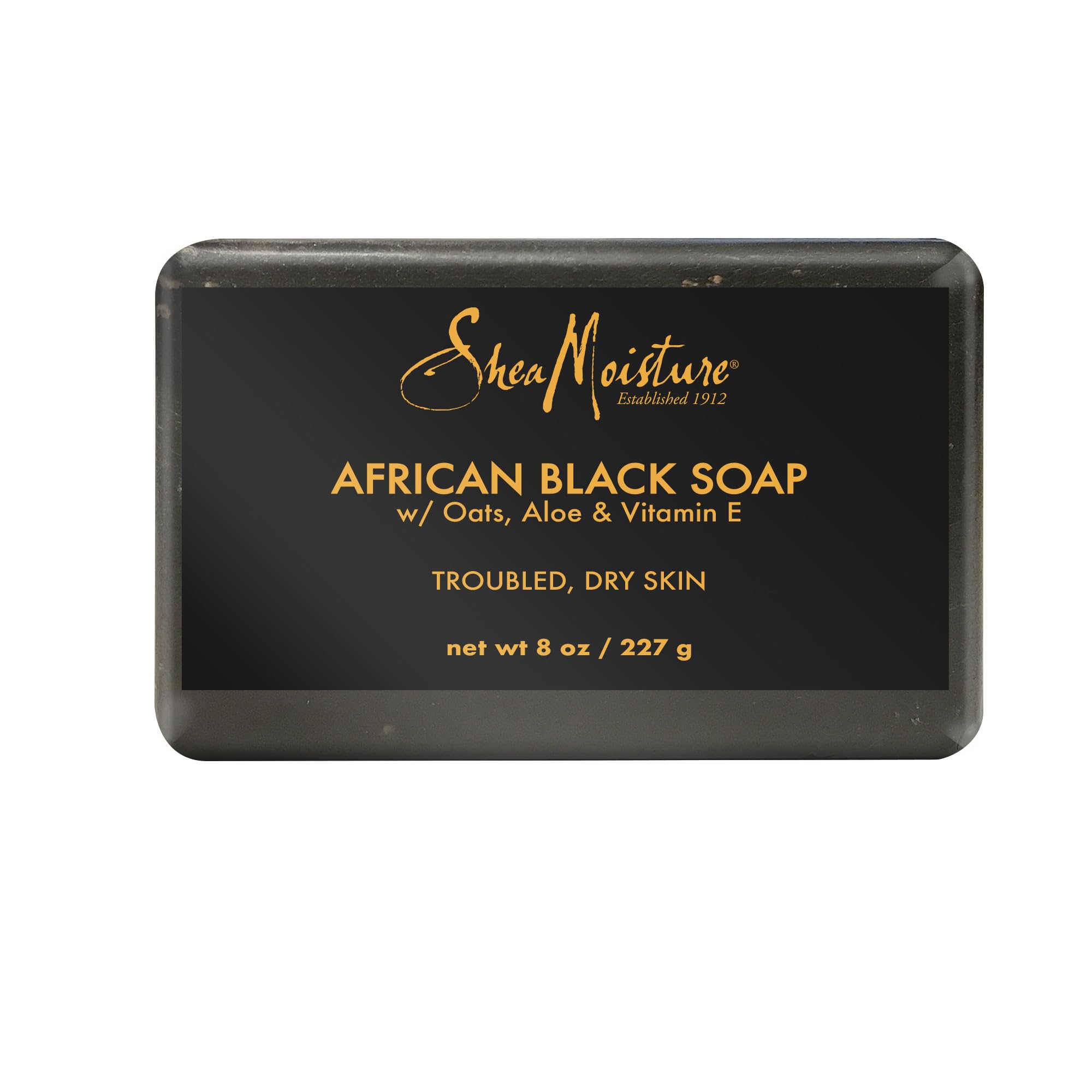 SheaMoisture Bar Soap for Troubled Skin African Black Soap Cleanser with Shea Butter 8 oz