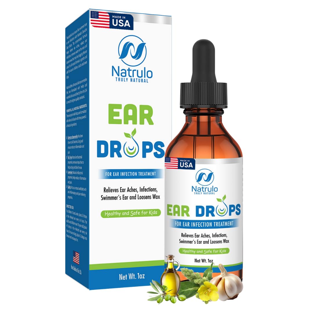Ear Drops for Ear Infections – All Natural Mullein Garlic Oil for Earaches, Swimmer's Ear, Clogged Ears, Earwax Removal and Itchy Ears – Ear Care Treatment for Adults, Children and Pets, Made in USA
