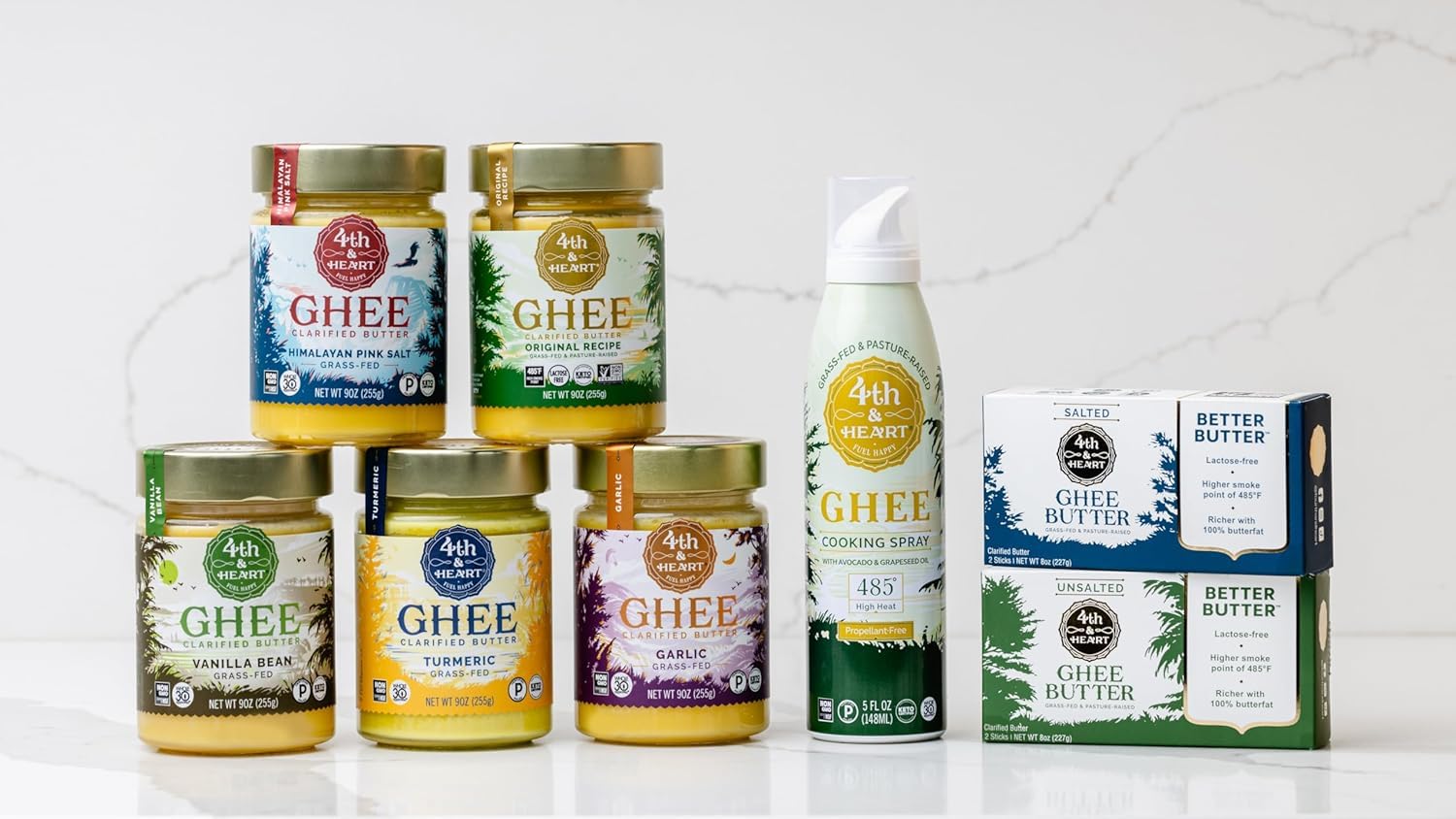 4th & Heart Vanilla Bean Grass-Fed Ghee, Clarified Butter, Keto, Pasture Raised, Non-GMO, Lactose and Casein Free, Certified Paleo (9 Ounces)