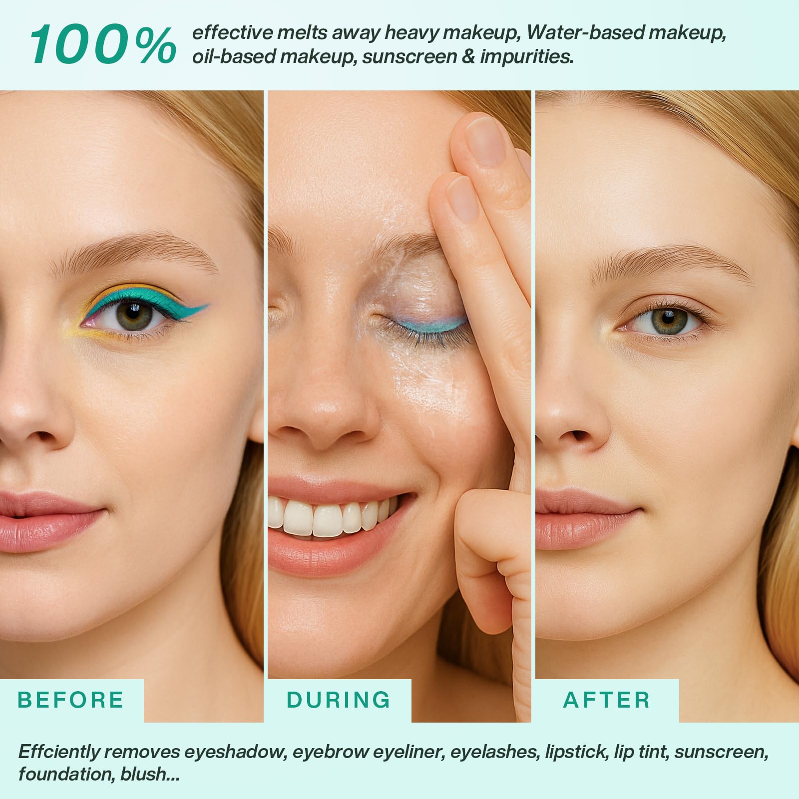 Cleansing Balm Makeup Remover - Deep Clear Korean Makeup Melting Cleansing Balm with Natural Oil for Waterproof Eye Face Lip Heavy Make up, Gentle Moisturized Cleanser for Sensitive Skin, Vegan, 2Pcs