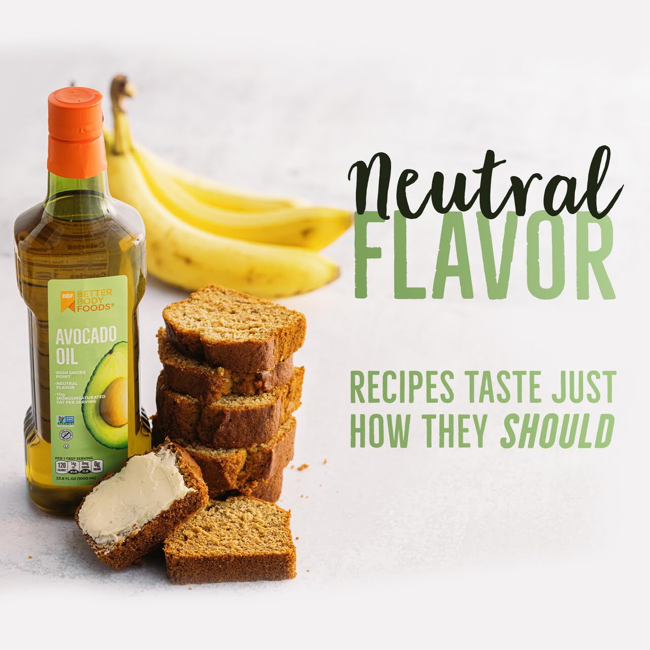 BetterBody Foods Refined Non-GMO Cooking Oil, Kosher, Keto and Paleo Diet Friendly, Avocado Oil, 1 Liter, 33.8 Fl Oz