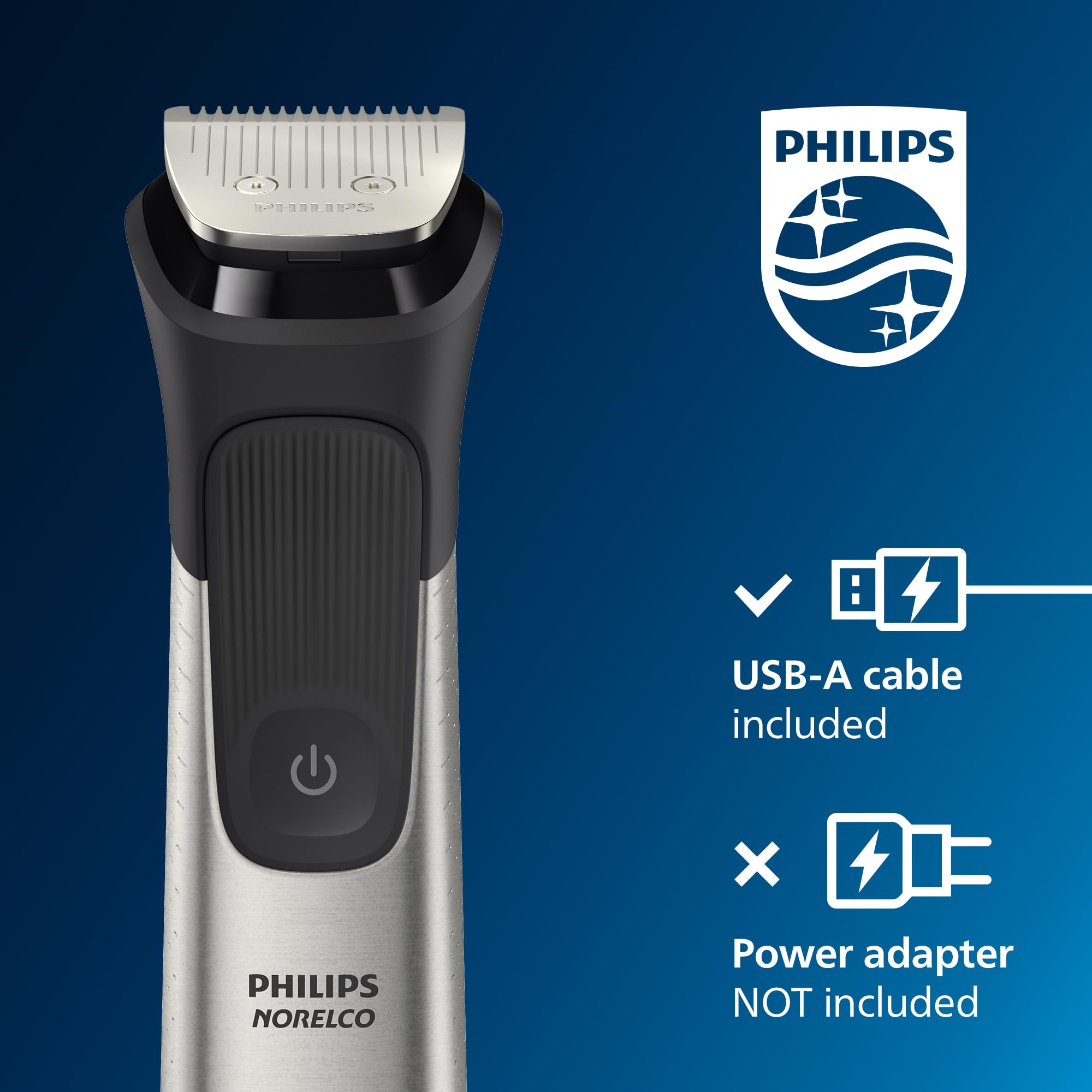 Norelco Philips Multigroom 9000 Series, All-in-One Trimmer, Beard Trimmer and Hair Clipper, 23-Piece Men's Grooming Kit for Beard, Body, Face, Nose, Ear and Intimate Areas, MG9520/50