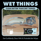 DUDE Wipes - Medicated Flushable Wipes - 3 Pack, 144 Count - Unscented - Extra-Large - Maximum Strength Medicated Witch Hazel - Septic and Sewer Safe Medicated