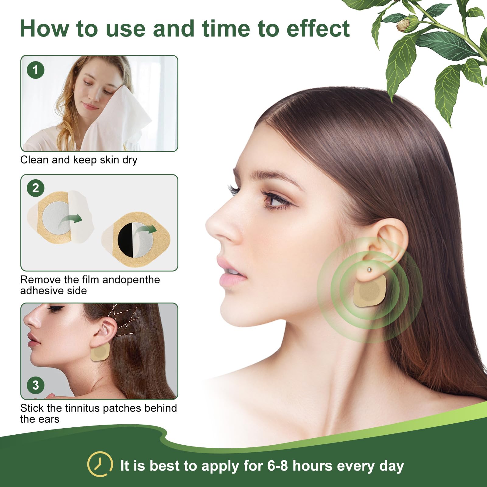 LYJEE Tinnitus Relief for Ringing Ears, 30 Pcs Fast-Acting Tinnitus Relief Patches, 10-15 Minutes for Tinnitus Relief (15 Packs)