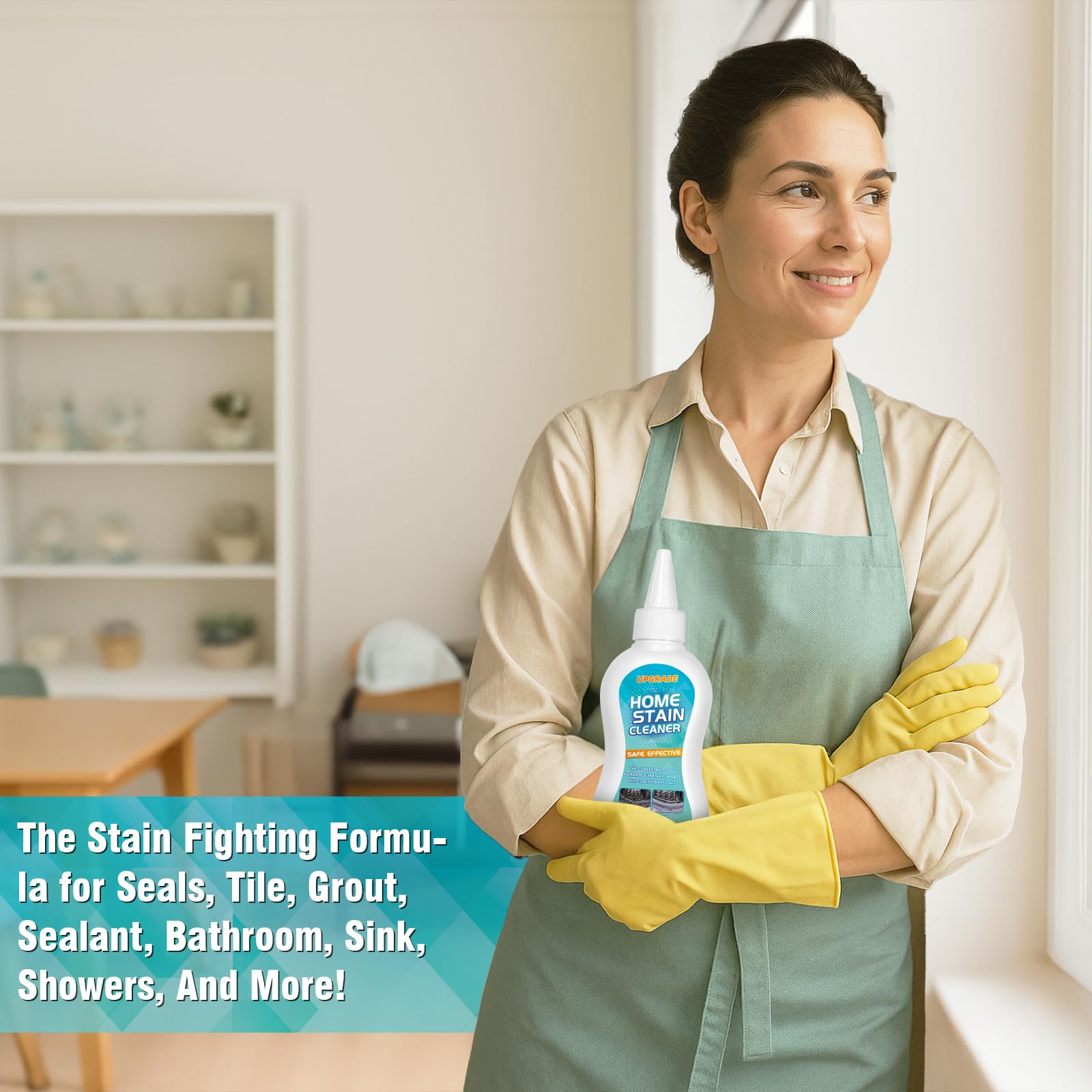 Mold Stain Cleaner Gel, 5.82 Fl oz All-Purpose Gel for Home Use on Washing Machine Gasket, Bathroom Grout, Sink, Shower, Caulk, and Front Loader Seal