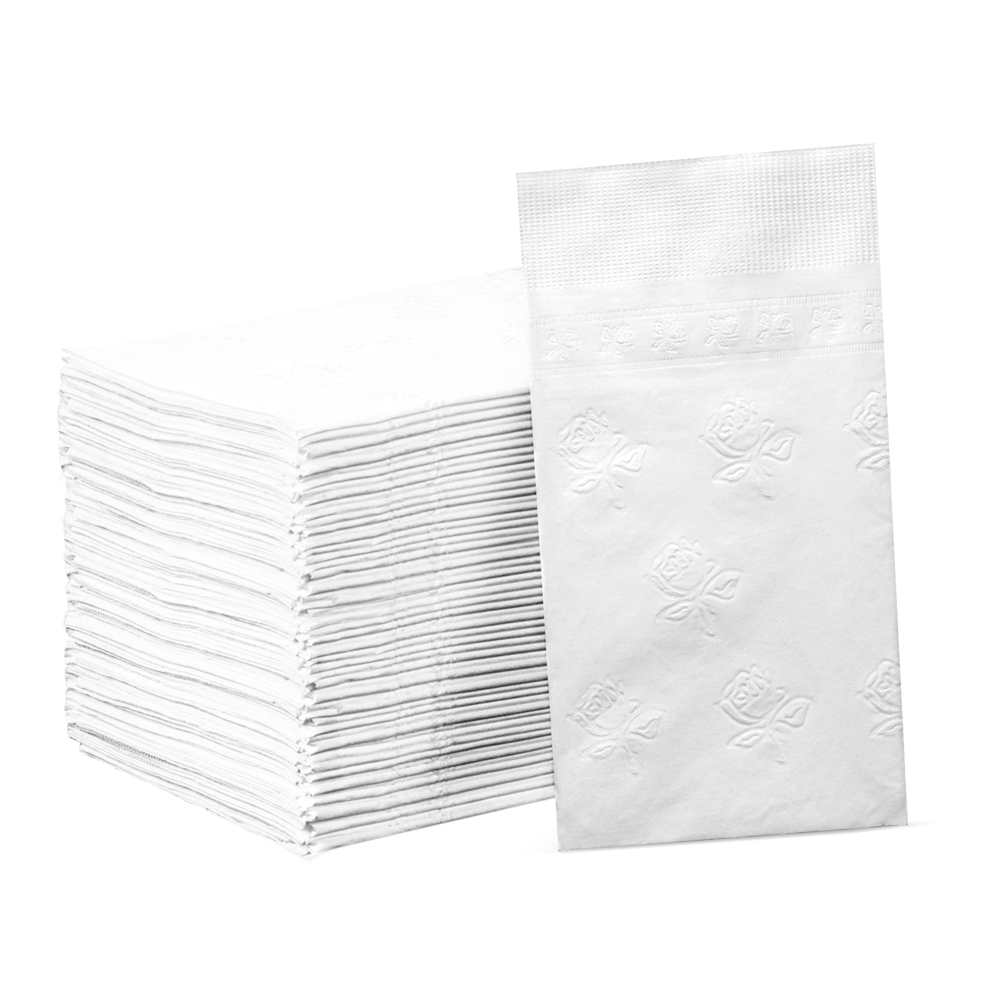 GUSTO [300 Count - 7 ½” x 4 ¼” Folded] Paper Dinner Napkins - Disposable 2-Ply White Party Napkins (15” x 17” Unfolded) - Formerly Comfy Package