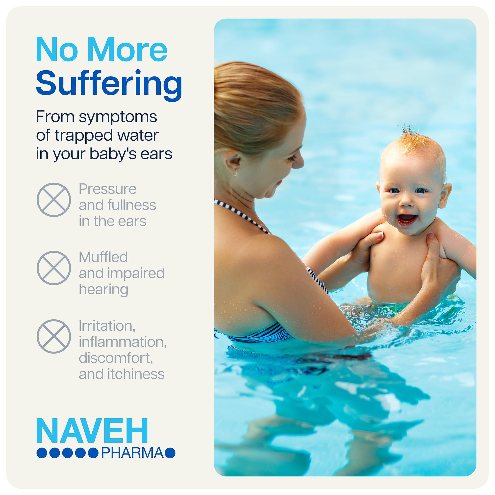 NAVEH PHARMA® Dry Ears Baby | Swimmers Ear Drops Spray | Ear Drying Drops for Little Swimmers | Remove Water Trapped in Ears in Seconds | Prevent Pain, Infection, Aches & Hearing Loss (0.5 Fl Oz)