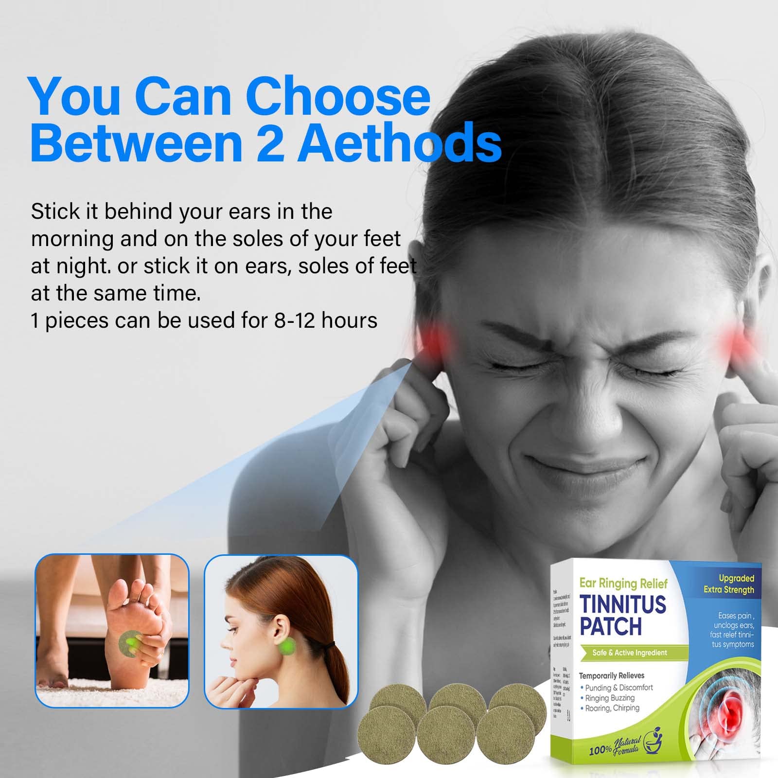 Topicy Tinnitus Relief for Ringing Ears, (50Pcs) Tinnitus Relief Patches, Natural Herbal Blend, Support Ear Tinnitus Relief