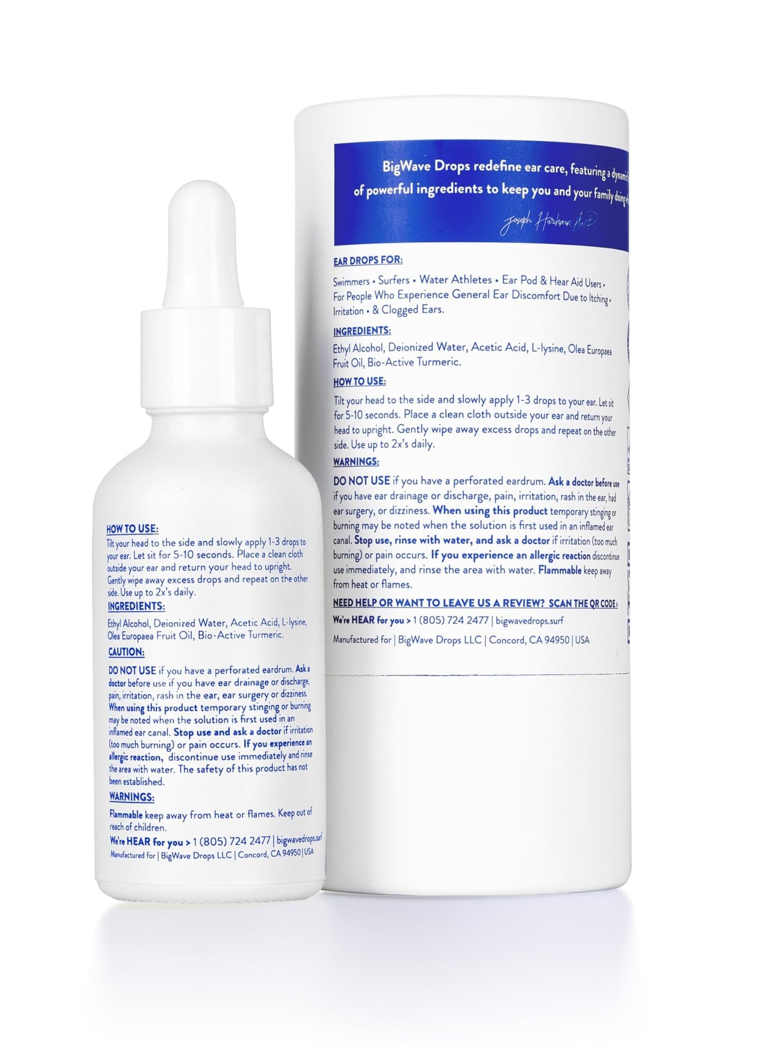 BigWave Drops - Fast-Acting Ear Drops Preferred by Professional Athletes for Ear Discomfort, Ear Infections, Swimmer’s Ear, Clogged Ears, Wax Removal, and Itchy Ears