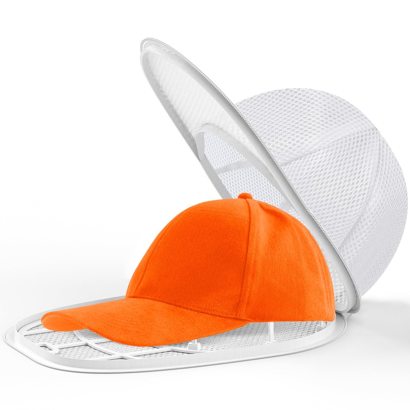 Eiito Hat Washer for Washing Machine,Hat Cleaner for Baseball Caps with Frame Cage and Mesh (1Pack white with mesh)